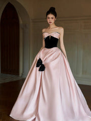 Sexy Ball Gown Sweetheart Neckline Pink Satin Evening Dress Prom Dresses SD2857