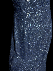 Vintage Mermaid Boat Neck Blue Sequin Backless Prom Gown Fairy Prom Dresses SD2911
