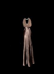 Retro Mermaid V Neckline Chiffon Brown Evening Dress Prom Dresses SD2914