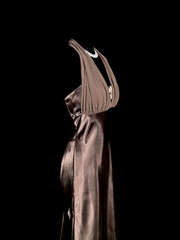 Retro Mermaid V Neckline Chiffon Brown Evening Dress Prom Dresses SD2914