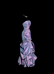 Aesthetic Mermaid Strapless Neckline Grape Taffeta Prom Dress Ruffle Long Party Dress SD2916