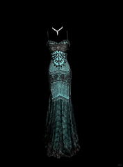 Aesthetic Mermaid Spaghetti Straps Green Prom Dress Long Party Dress SD2919