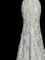 Classy Mermaid V Neckline Lace Ivory Long Wedding Dress Bridal Dresses SD2920