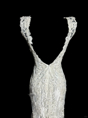 Classy Mermaid V Neckline Lace Ivory Long Wedding Dress Bridal Dresses SD2920