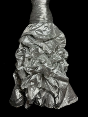 Aesthetic Mermaid Sweetheart Neckline Gray Taffeta Prom Dress Ruffle Long Party Dress SD2922