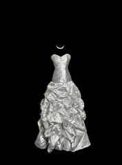 Aesthetic Mermaid Sweetheart Neckline Gray Taffeta Prom Dress Ruffle Long Party Dress SD2922