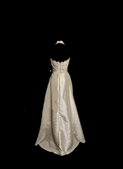 Vintage A line V Neckline Champagne Lace Prom Gown Fairy Prom Dresses SD2924