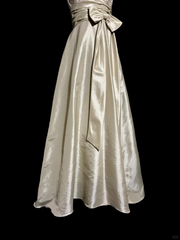 Vintage A line V Neckline Champagne Lace Prom Gown Fairy Prom Dresses SD2924