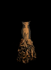 Aesthetic Mermaid Strapless Neckline Brown Taffeta Prom Dress Ruffle Long Party Dress SD2925