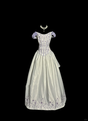 Aesthetic Ball Gown Off The Shoulder White Prom Dress Ruffle Long Party Dress SD2927