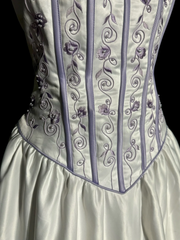 Aesthetic Ball Gown Off The Shoulder White Prom Dress Ruffle Long Party Dress SD2927