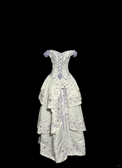 Aesthetic Ball Gown Off The Shoulder White Prom Dress Ruffle Long Party Dress SD2927