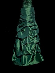 Aesthetic Mermaid Sweetheart Neckline Green Taffeta Prom Dress Ruffle Long Party Dress SD2928