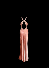 Vintage Mermaid V Neckline Pink Backless Long Prom Gown Fairy Prom Dresses SD2956