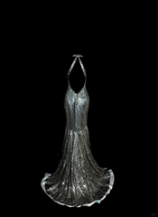 Vintage Mermaid V Neckline Gray Sequin Long Prom Gown Fairy Prom Dresses SD2958