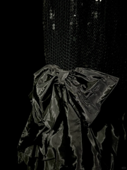 Vintage Mermaid Sweetheart Black Sequin Long Prom Gown Fairy Prom Dresses SD2961