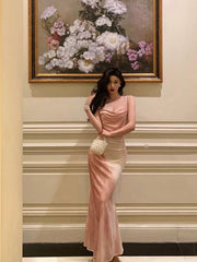 Gorgeous Sheath Spaghetti Straps Sleeveless Pink Date Night Dress Prom Dresses Birthday Outfit SD724