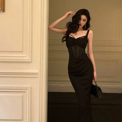 Gorgeous Sheath Straps Date Night Dress Black Prom Dresses Party Dress Birthday Outfits SD785