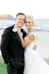 A-line/Princess Sweetheart Lace Bodice Sleeveless Tulle Wedding Dresses