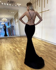 Sexy Open Back Jersey Mermaid Dresses