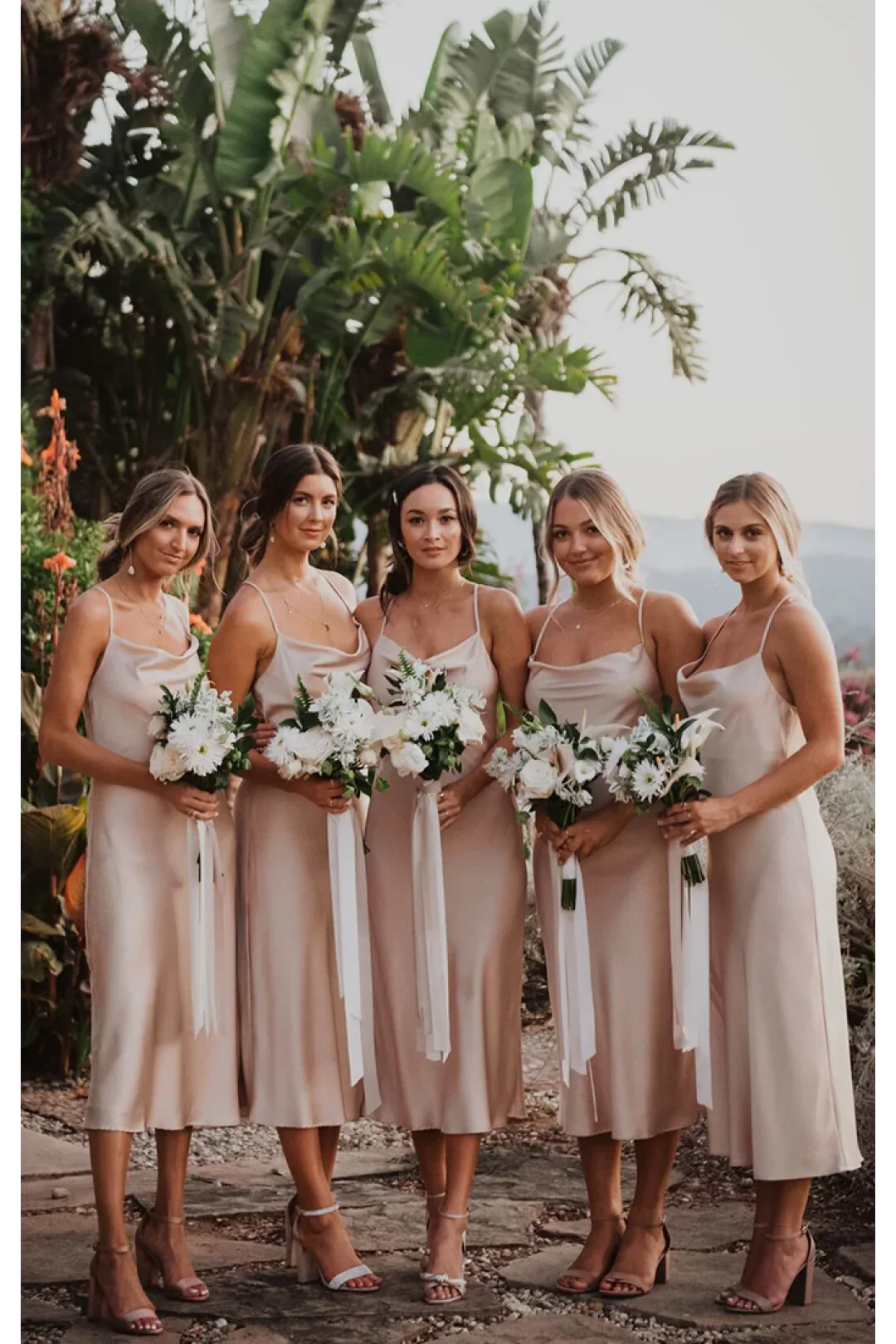 Spaghetti Strap Backless Sheath Tea Length Sleeveless Sexy Bridesmaid Dresses