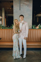 Spaghetti Straps Mermaid Long Prom Dress With Side Slit, AST905