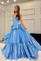 Sweet Ball Gown Scoop Neck Taffeta Pink Long Prom Dresses