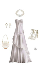 Sweetheart White Chiffon Prom Dress Long Party Dresses, AST894