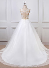 A-line/Princess  Tulle  Appliques Lace Wedding Dresses
