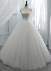 A-Line/Princess Tulle Sweetheart Wedding Dresses