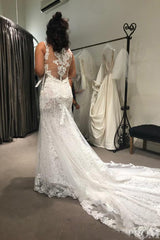 Tulle Sleeveless Appliques Lace Wedding Dresses