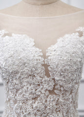 Sweetheart Lace Short Long Sleeves Wedding Dresses
