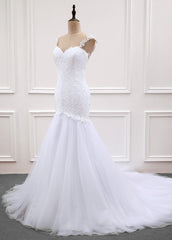 Tulle Trumpet/Mermaid Sweep Train Wedding Dresses