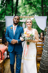 Column V-neck Beaded Floor-length Wedding Dresses