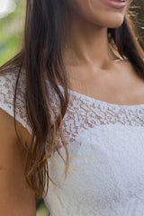 A-Line Two-Piece Lace Top Chiffon Wedding Dresses