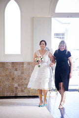 Princess V-neck Lace Tea-length Wedding Dresses