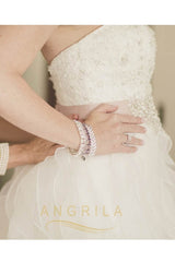 Ball Gown Strapless Ruffled Organza Wedding Dresses