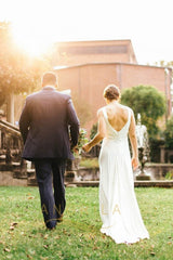 Simple A-line/Princess Sweep Train Wedding Dresses