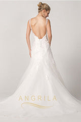 Classic Open Back Lace Appliques Sleeveless Mermaid Bridal Wedding Dresses