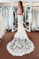 Aimishang Elegant Ivory Lace A-Line Detachable Long Sleeves Corset Long Wedding Dress