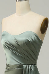 Strapless Long Bridesmaid Dress With Slit