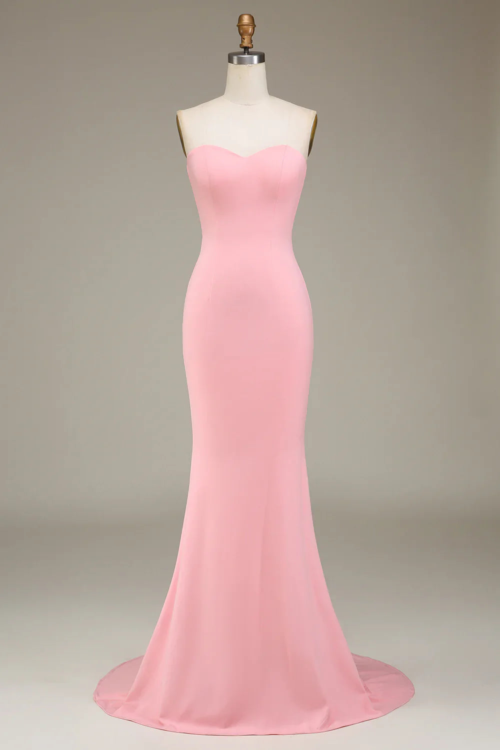 Mermaid Sweetheart Satin Long Bridesmaid Dress