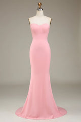 Mermaid Sweetheart Satin Long Bridesmaid Dress