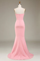 Mermaid Sweetheart Satin Long Bridesmaid Dress
