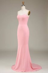 Mermaid Sweetheart Satin Long Bridesmaid Dress