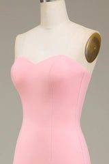 Mermaid Sweetheart Satin Long Bridesmaid Dress