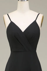 A-Line Spaghetti Straps Chiffon Long Bridesmaid Dress