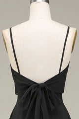 A-Line Spaghetti Straps Chiffon Long Bridesmaid Dress