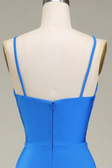 Spaghetti Straps A-Line Prom Bridesmaid Dresses With Pleated