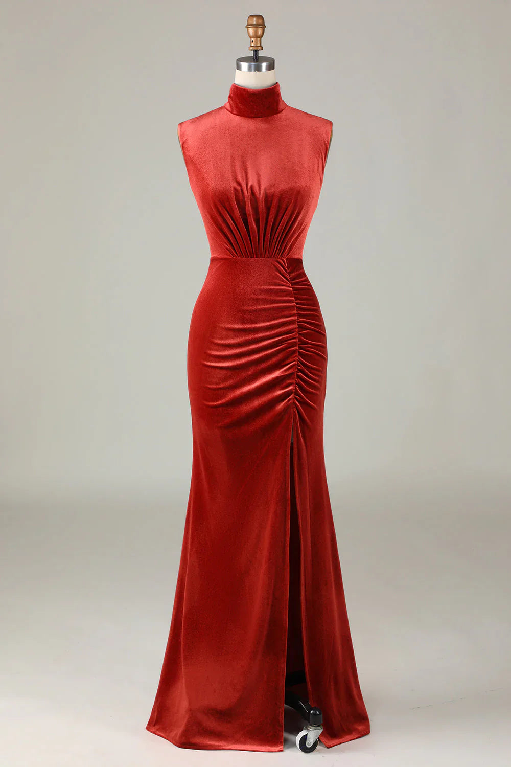 Mermaid Velvet Sleeveless Bridesmaid Dress